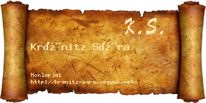 Kránitz Sára névjegykártya