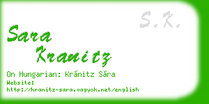 sara kranitz business card