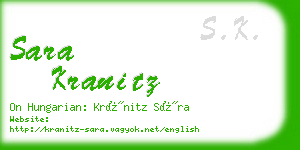 sara kranitz business card